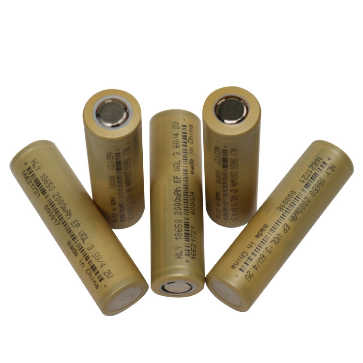 Cylindrical Lithium Ion 18650 Battery 3.6 v 2000mah rechargeable battery FCC