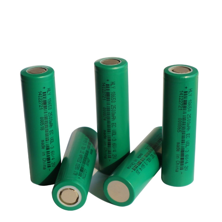 Large Capacity Cylindrical 2500mah 18650 Battery Cell 800 Times For EV