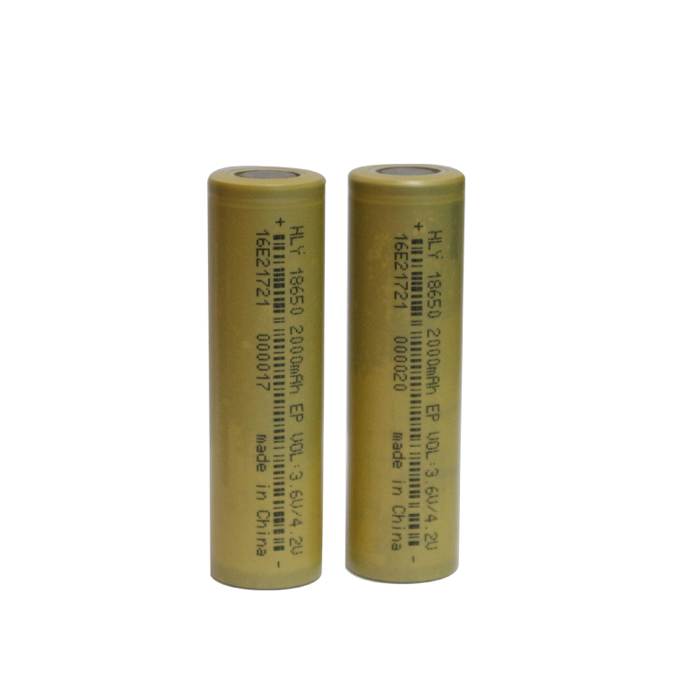 2000mah 18650 Rechargeable Lithium Ion Battery Cell 500 Times High Rate